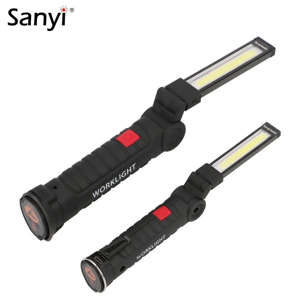 COB LED Multifunction Working Inspection Light Portable Maintenance Flashlight Hand Torch Lamp With Magnet Hook Built-in Battery-animated-img