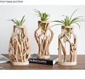 Pure Handwork Wooden Vase Decorated Solid Wood Flower Pot for Creative Glass Floral Hydroponic Container Home Decorative Vase preview-6