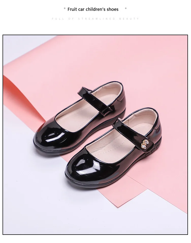 girls black leather shoes