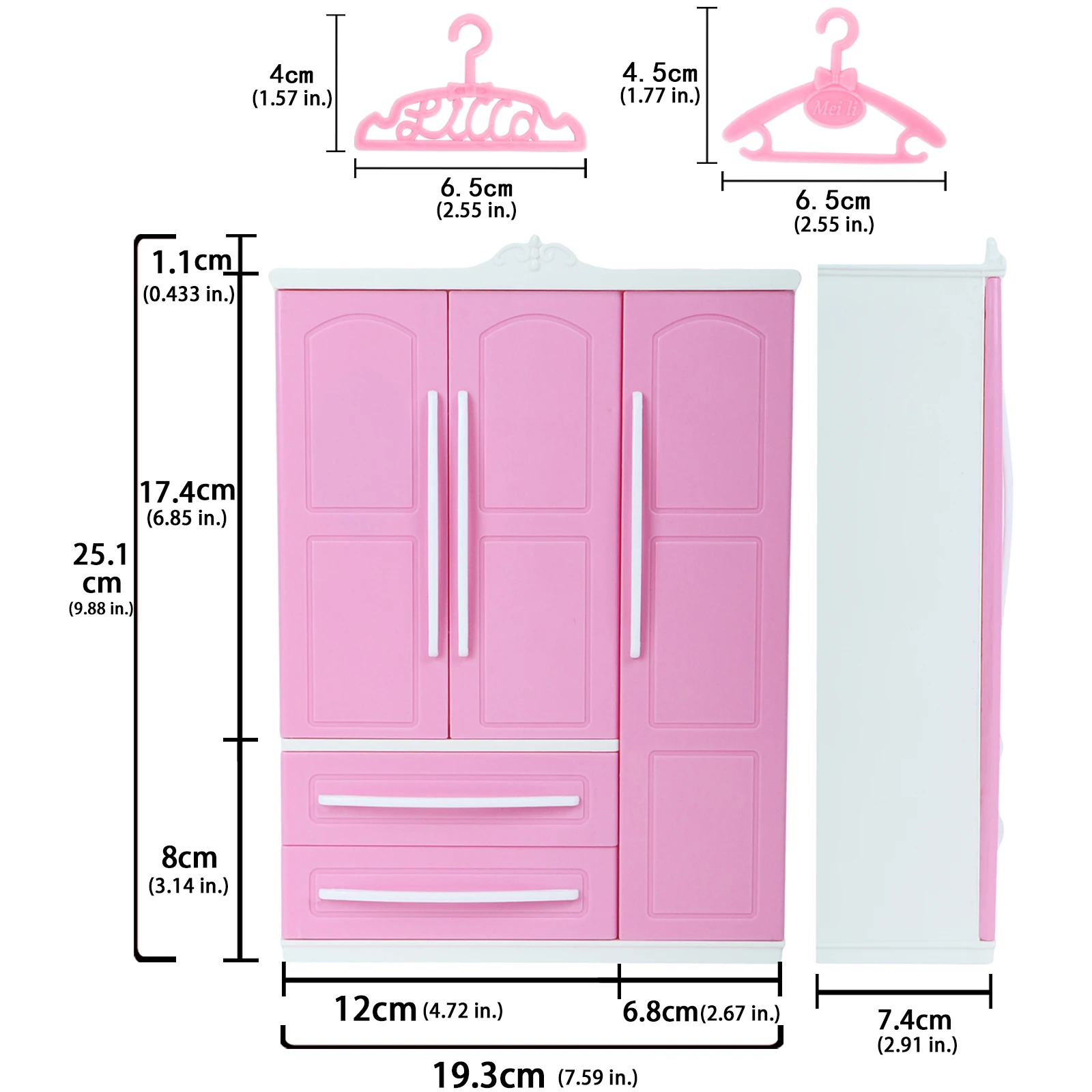 For Barbie Doll Accessories Changeable Wardrobe Closet Storage Cabinet  Finishing Cabinet Fashion Decoration Furniture Girl Toys