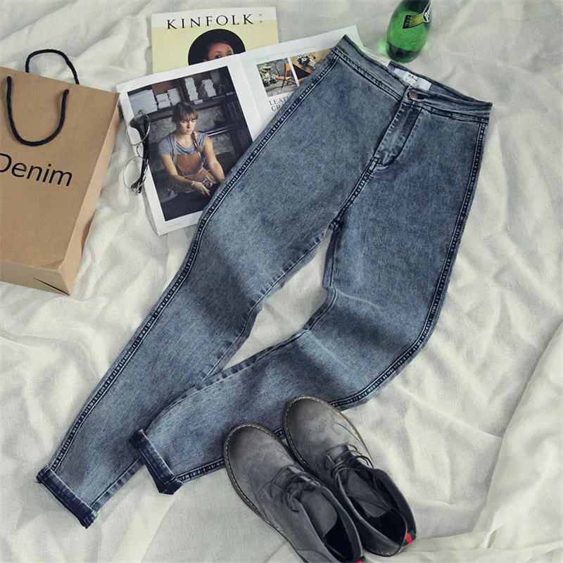 High Waist Jeans For Women Casual Stretch Autumn Denim Pencil Pants Lady Slim Elastic Skinny Jeans Spring Trousers Female-animated-img