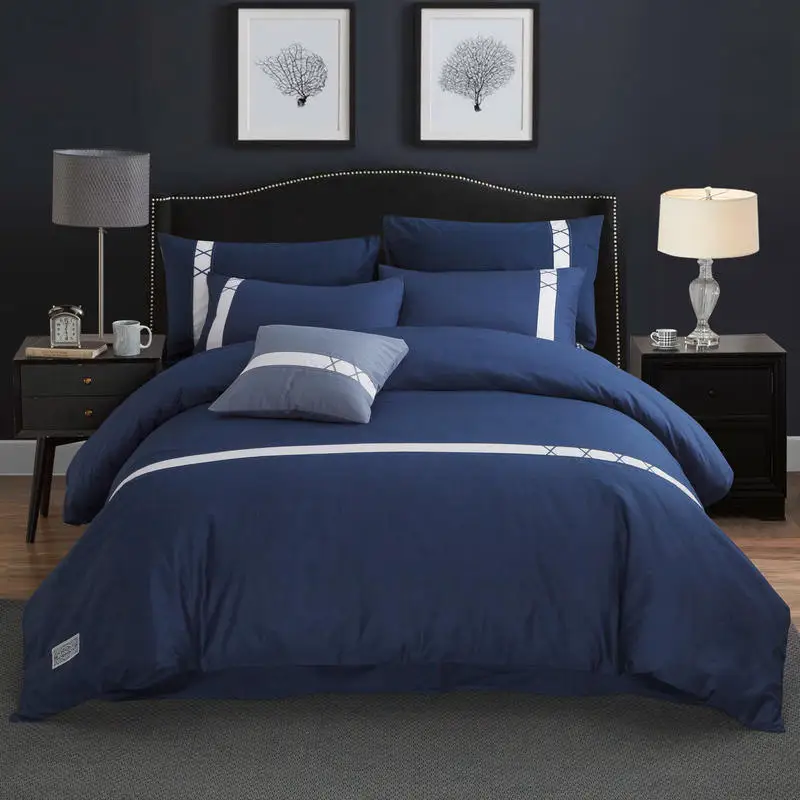 blue bed cover set