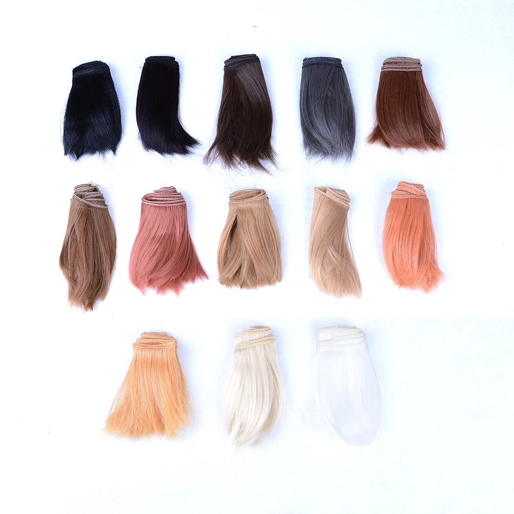 10cmx100cm DIY New Colorful Welf Fringe Bangs Wig Extension High-temperature Wire Handmade Hair for 1/3 1/4 BJD Doll Accessories-animated-img