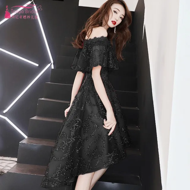 Half Sleeves Short Front Long Back Prom 