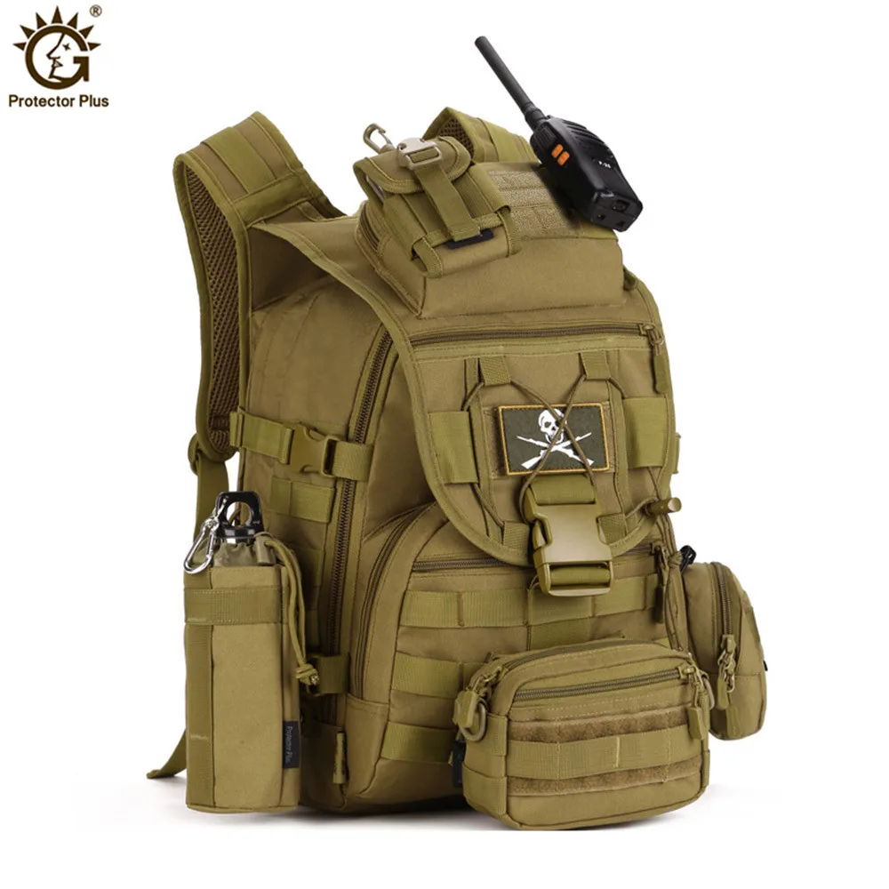 Military Tactical Backpack 3 Day Assault Pack Army Molle Bag 38/45L Large  Outdoor Waterproof Hiking