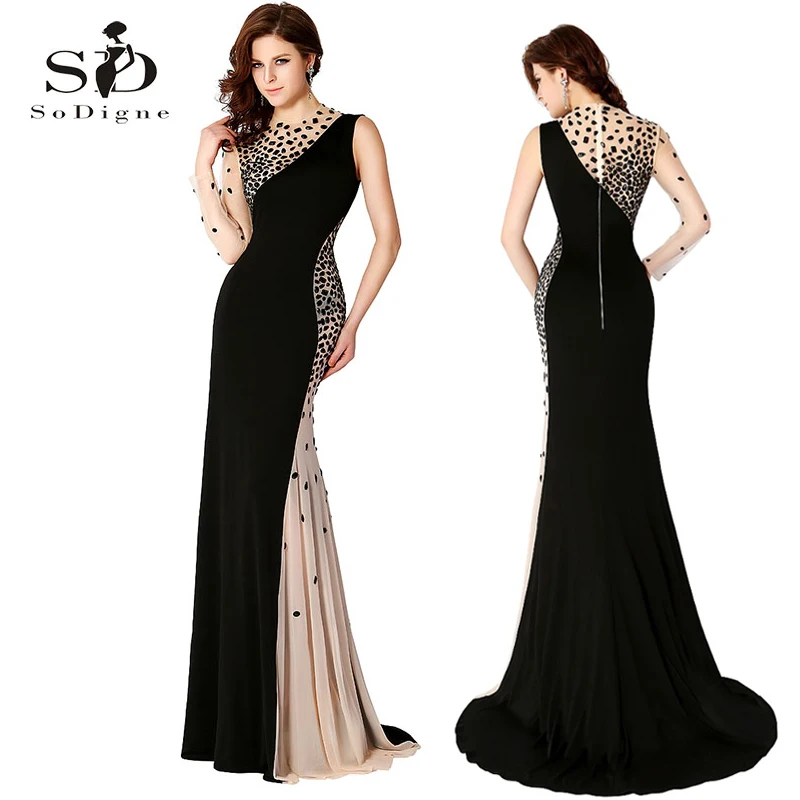 Long Gown Black Evening Dresses Mermaid 