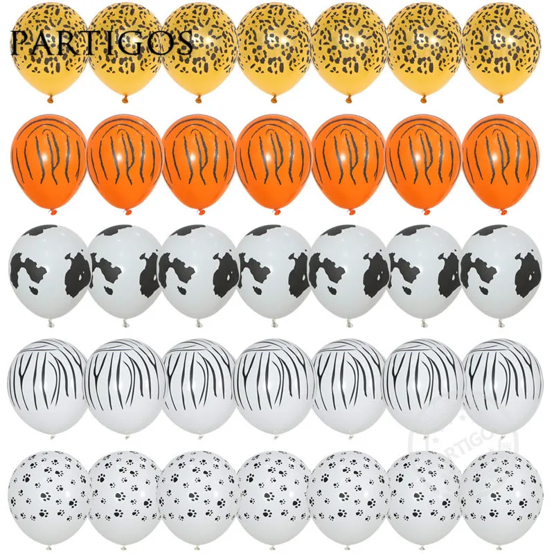10pcs/lot 12inch 3.2g Animal Latex Balloons tiger zebra dog leopard birthday theme party balls helium inflatable globos kid gift-animated-img