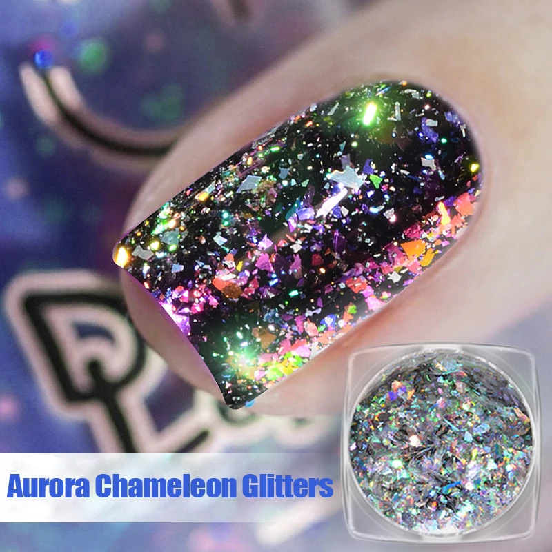 0.3g Aurora Ice Crystal Opal Powder Nail Glitter Dust Charm Nail