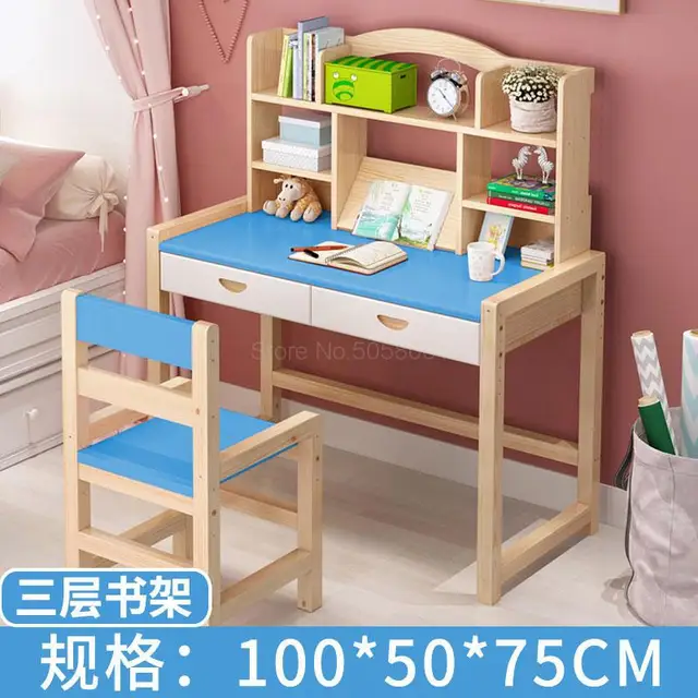 childrens wooden desk and chair set