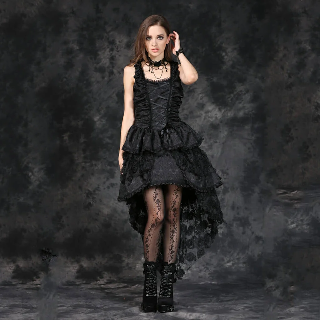 Darkinlove Women Gothic Dress Black 