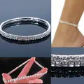 1Pcs Foot anklet Double Stretch Rhinestone Silver Plated Gold  Anklet Foot Fashion Jewelry Foot Chain Leg Bracelet  #56919 preview-1
