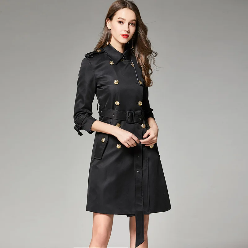 black women's trench coat