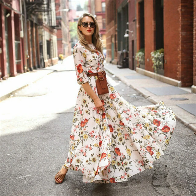 Summer Women Boho Long Maxi Dress 