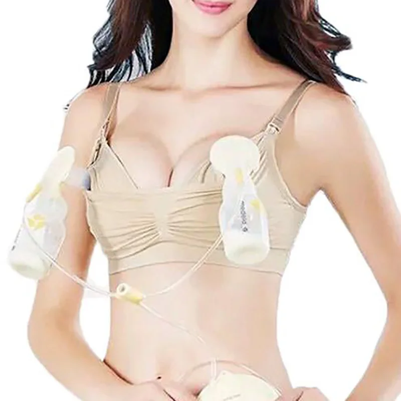 breast pump in bra