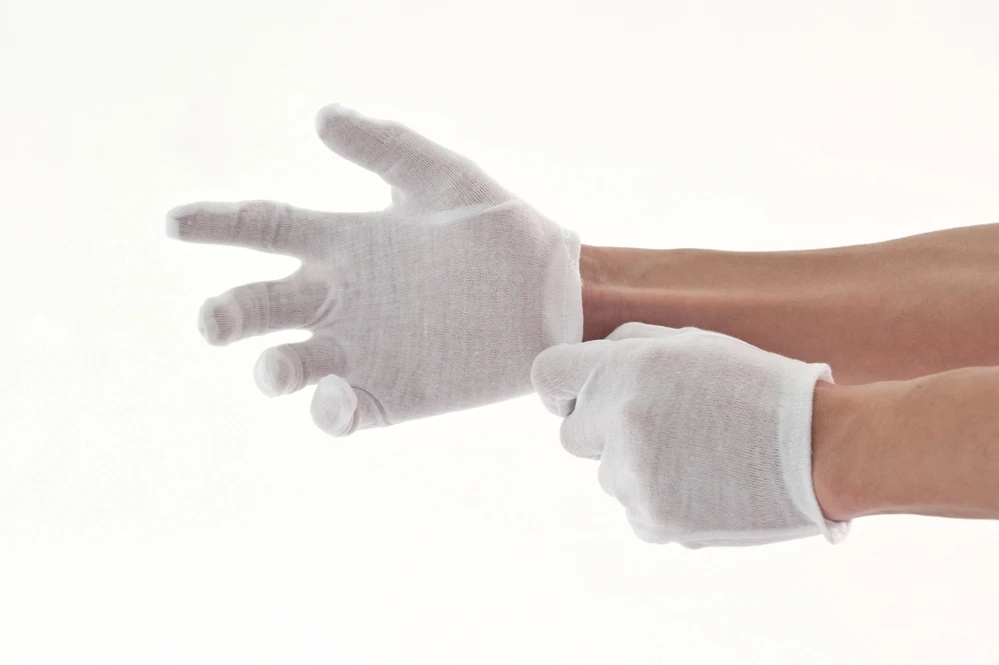 thin white gloves