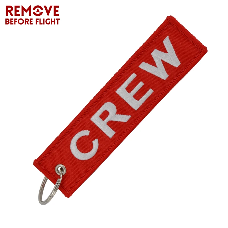 Fashion Jewelry Crew Keychain OEM Motorcycle Keychains llaveros Luggage Tag Embroidery Crew Key Ring Chain for Aviation Gifts-animated-img
