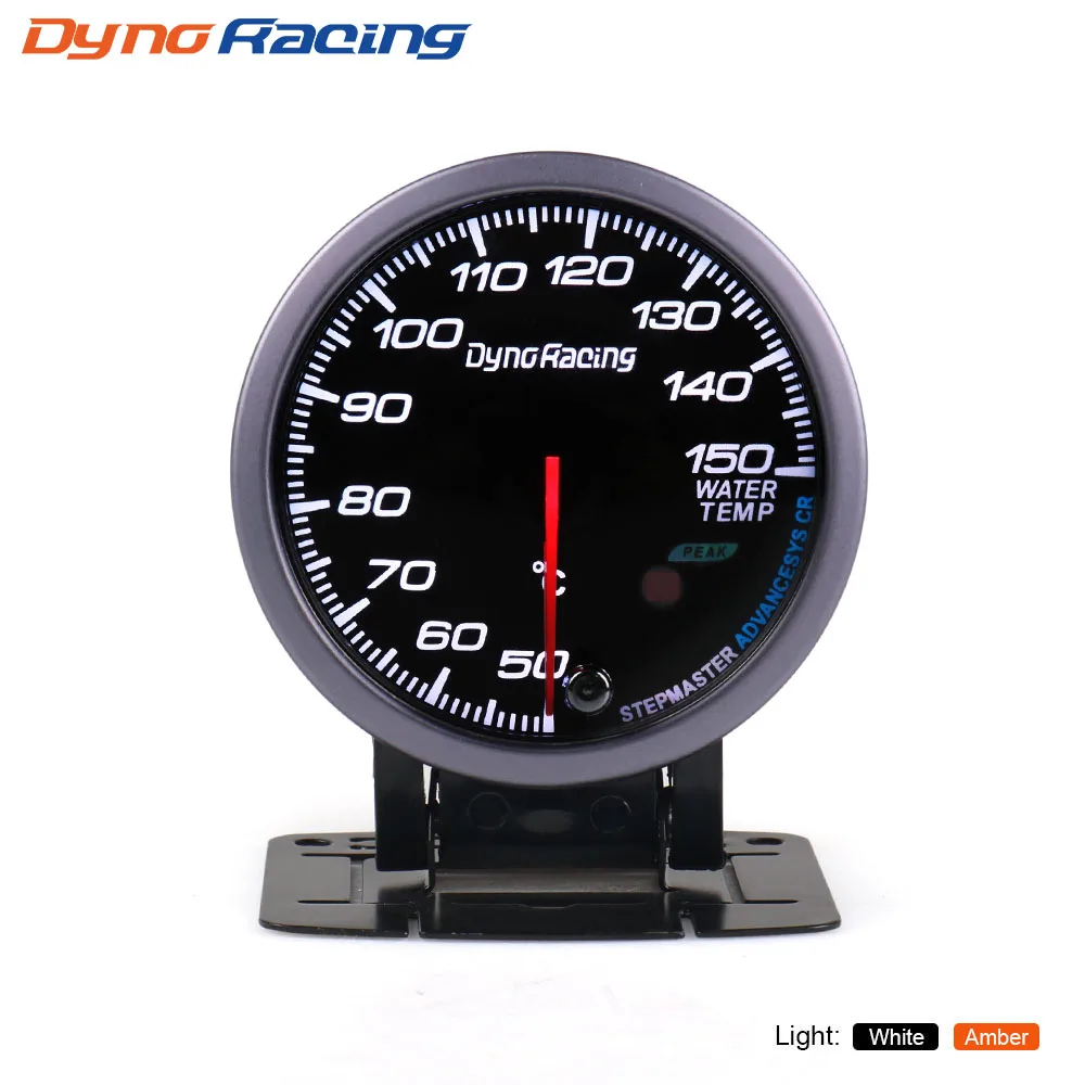 Dynoracing 60mm Black face Water temperature gauge White /Amber light with peak function 50-150C Water temp gauge Car Meter-animated-img