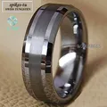 Titanium Color Two Tone Tungsten Carbide ring Men's Wedding Band Ring Bridal Jewelry Customized Jewelry  Free Shipping preview-1