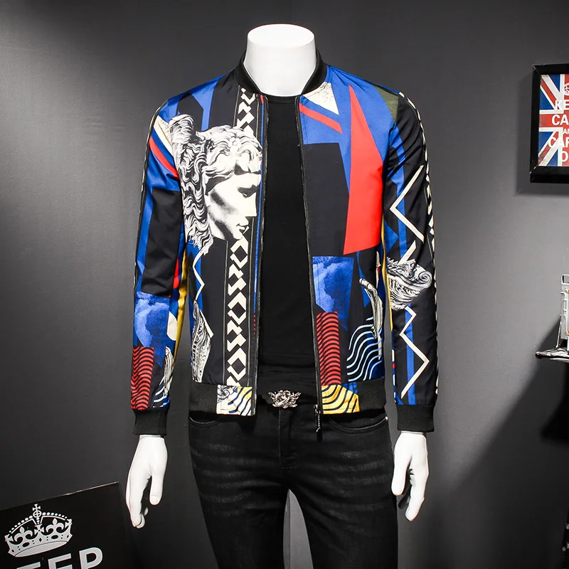 printed bomber jacket for men