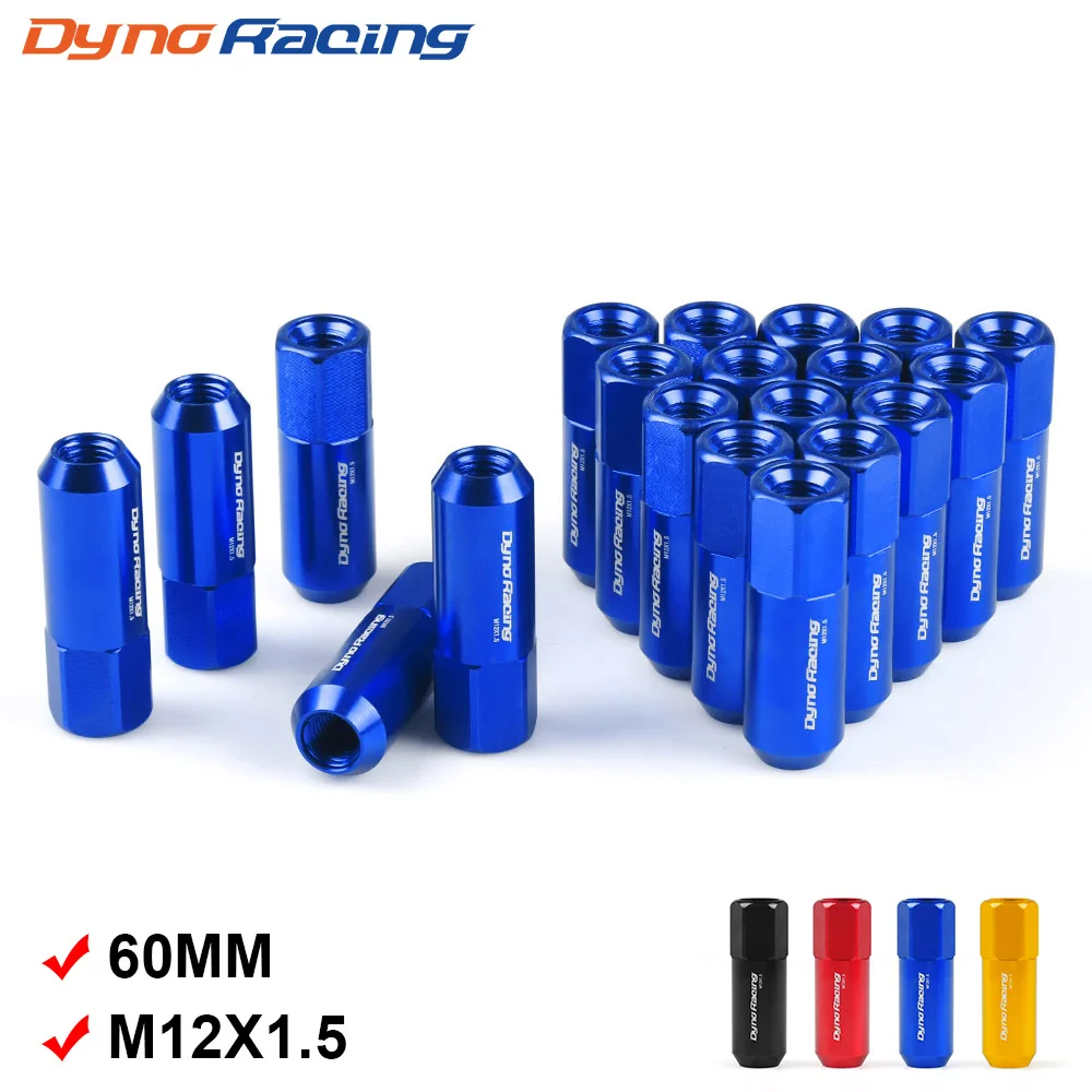 Dynoracing 60MM M12*1.5 Wheel Nuts New 20PCS Racing Lug Wheel Nuts Screw Aluminum Lug Nut  M12X1.5 BX100442-animated-img