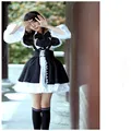 Women Maid Outfit Anime Long Dress Black and White Apron Dress Lolita Dresses Men Cafe Costume Cosplay Costume Горничная Mucama preview-2