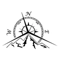 13.7cm*9.4cm NSWE Fashion Mountains Compass Rose Decal Nautical Compass Navigate Car Sticker S6-3534