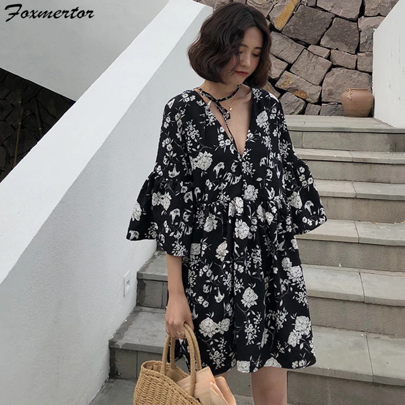 Foxmertor Summer Black Vintage Floral 