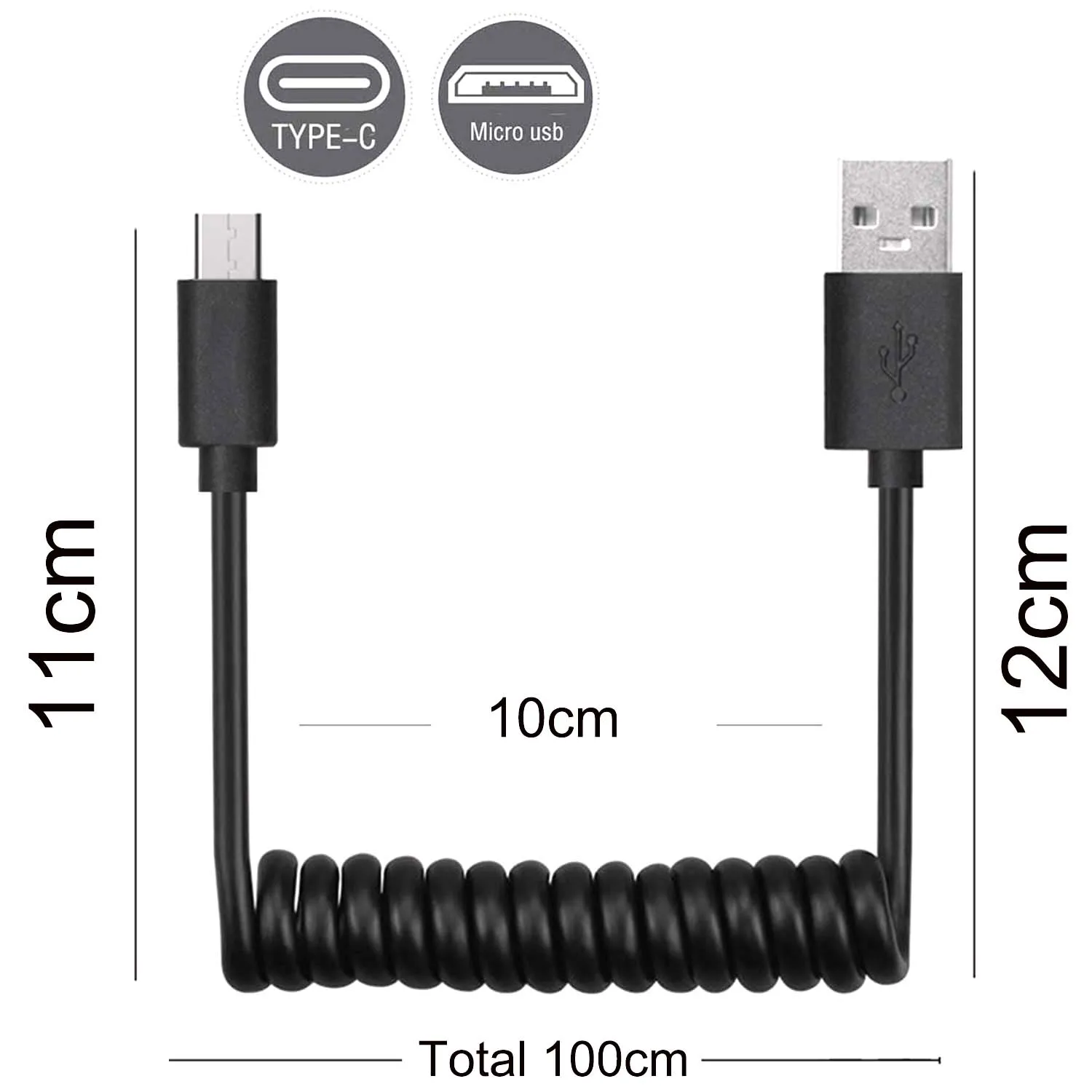 braided coiled micro usb cable