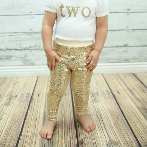 Girls Sequin Pants Rose Gold Sequin 