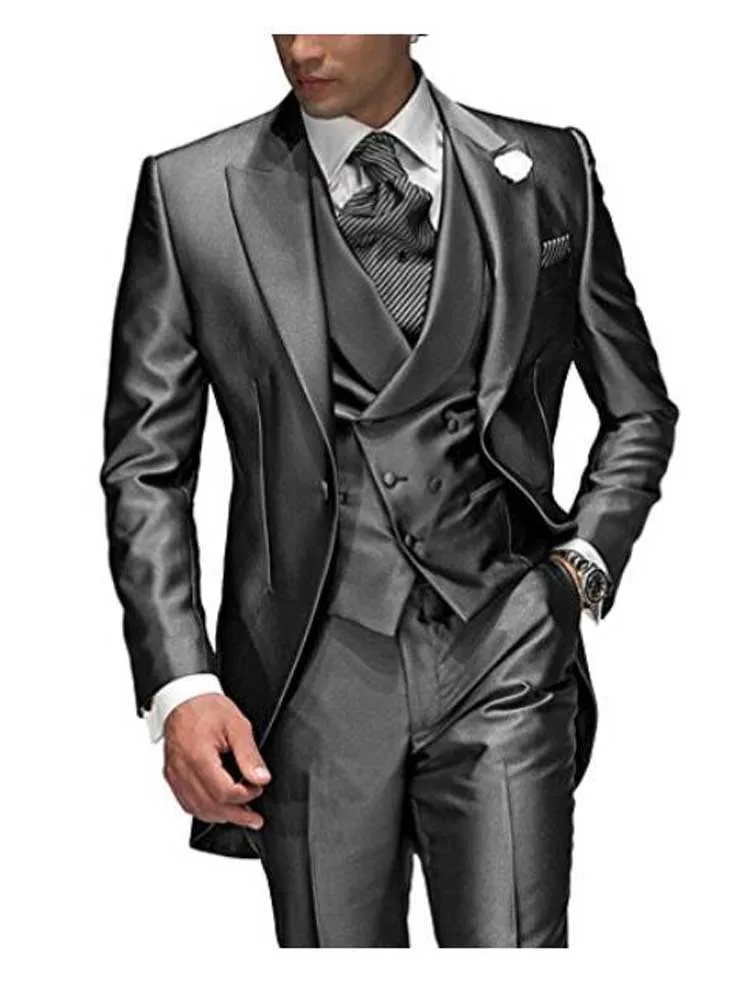 Button Groom Tuxedos Wedding Suit 