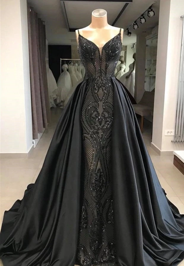 Modern Black Lady Evening Dress 2019 