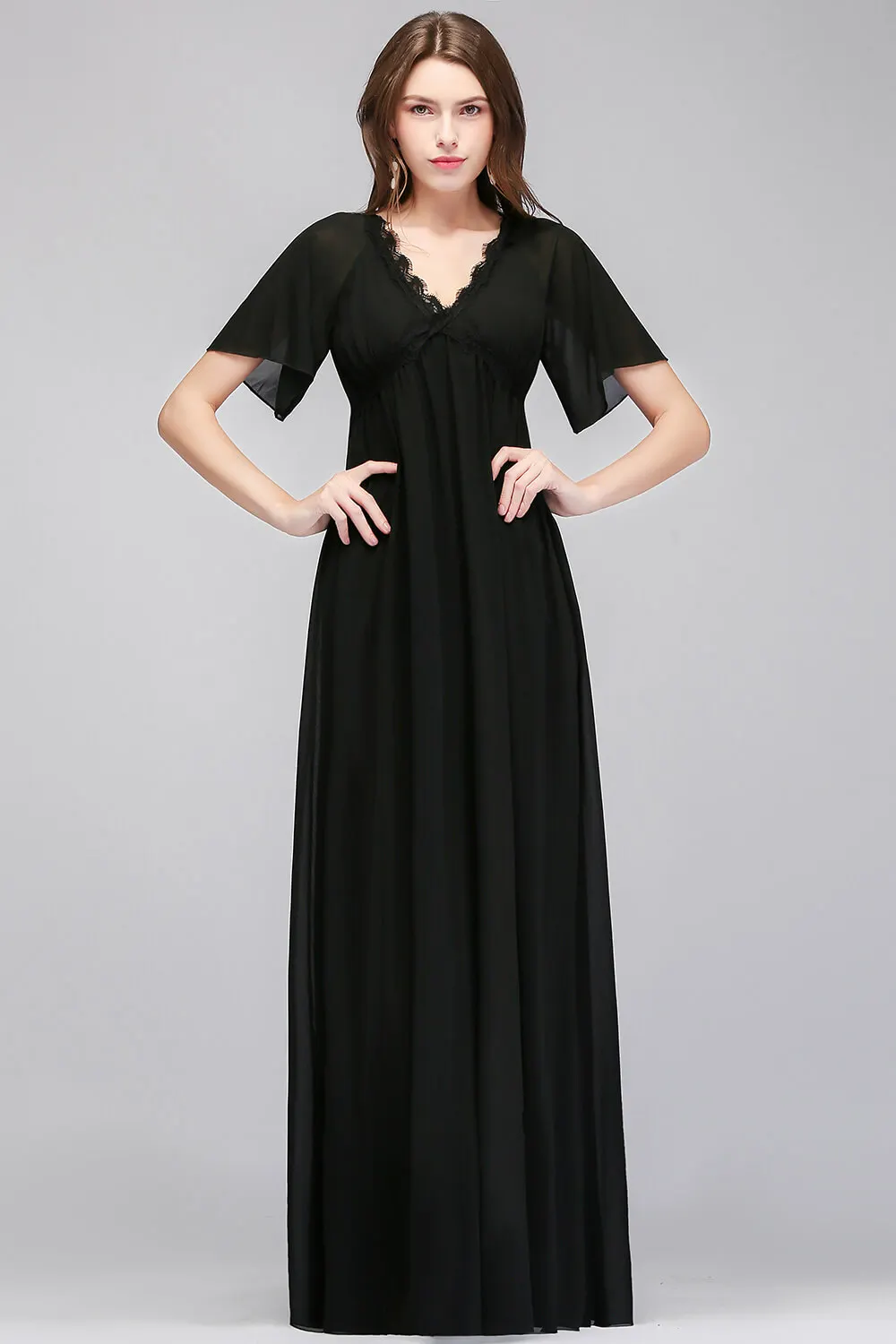 Babyonlinedress Black Chiffon Long 