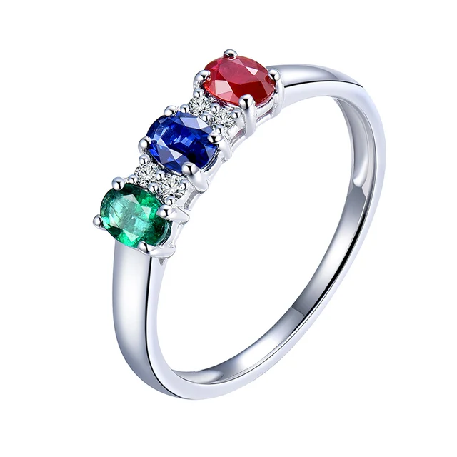 ruby sapphire emerald diamond ring