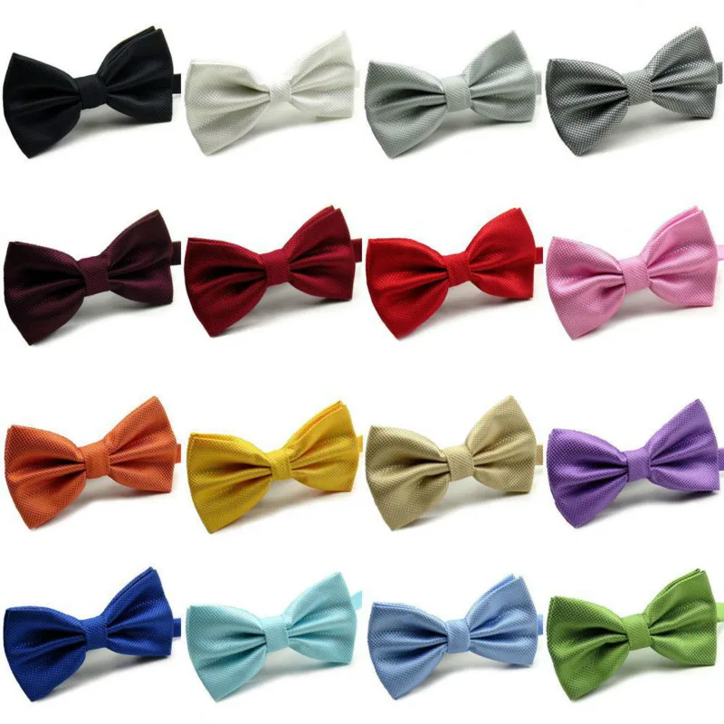 20Colors Fashion Bow Ties For Men Bowtie Tuxedo Classic Solid Color Wedding Party Butterfly Cravat Brand corbatas para hombre-animated-img
