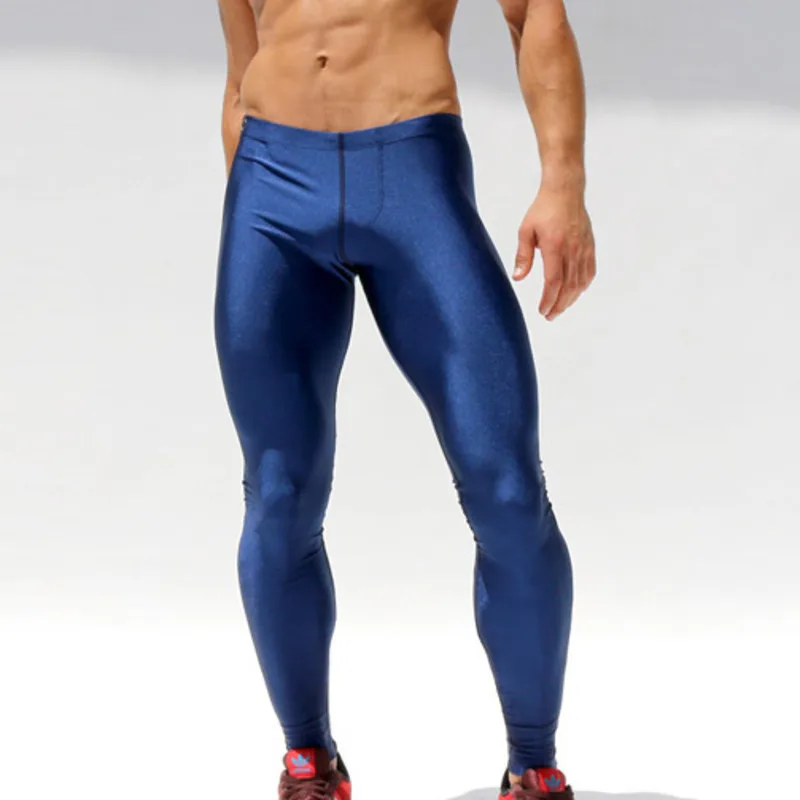 Solid Mens Leggings Running Tights Men 