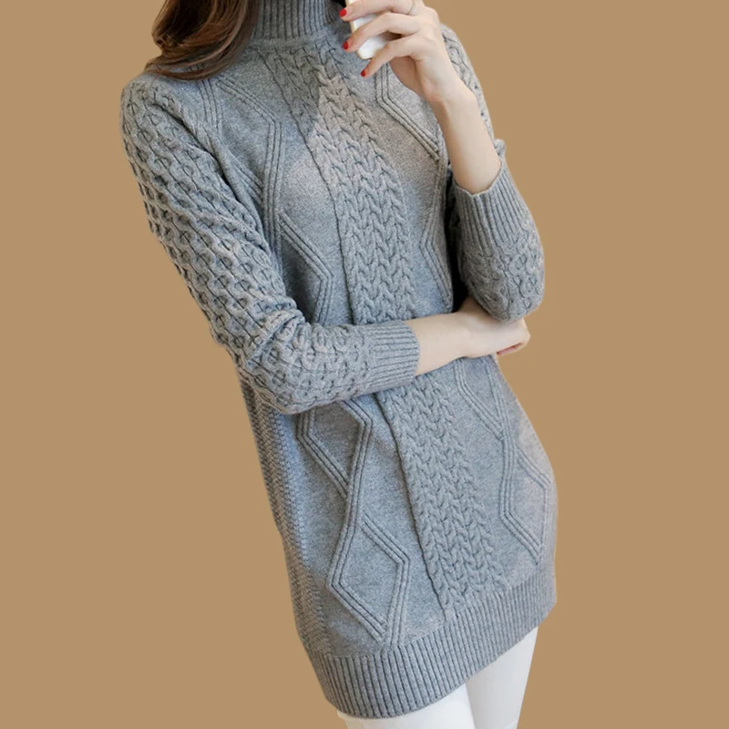 Gray Turtleneck Sweater Women 2018 New 