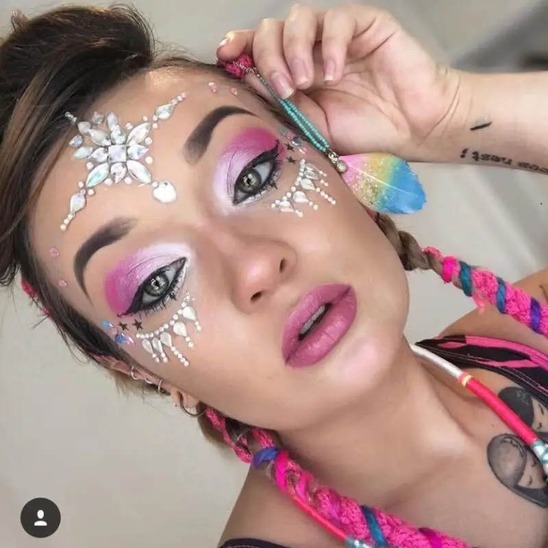 3D Sexy face tattoo stickers Temporary tattoos glitter fake tattoo  rhinestones for woman Party face Jewels