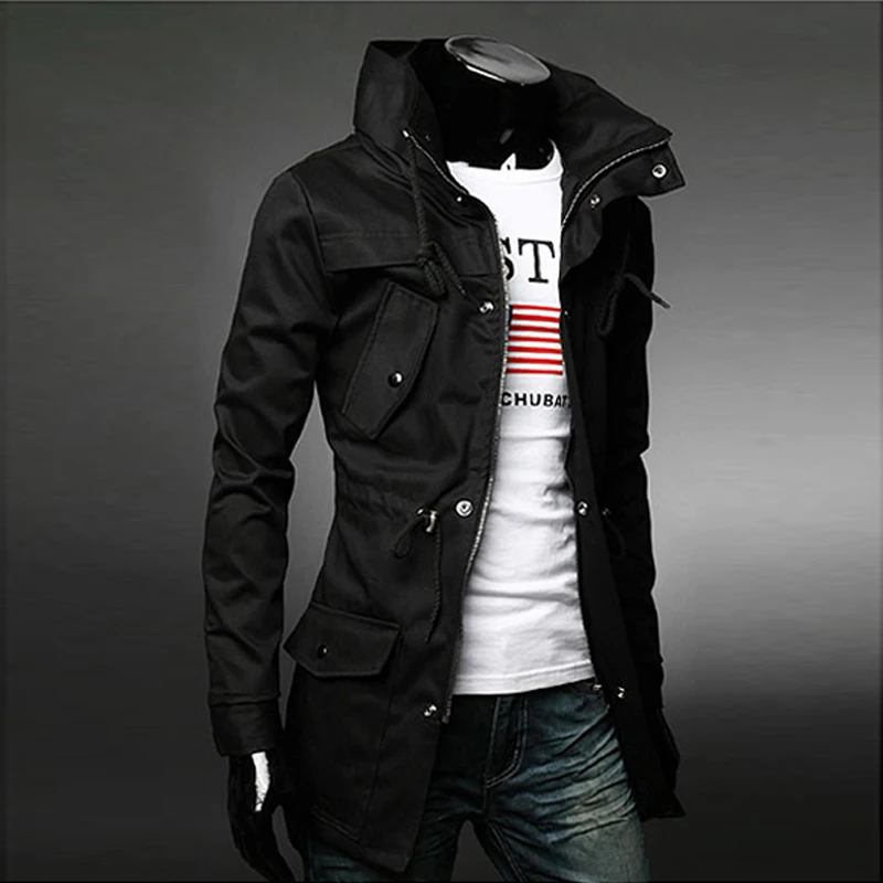 high collar trench coat mens