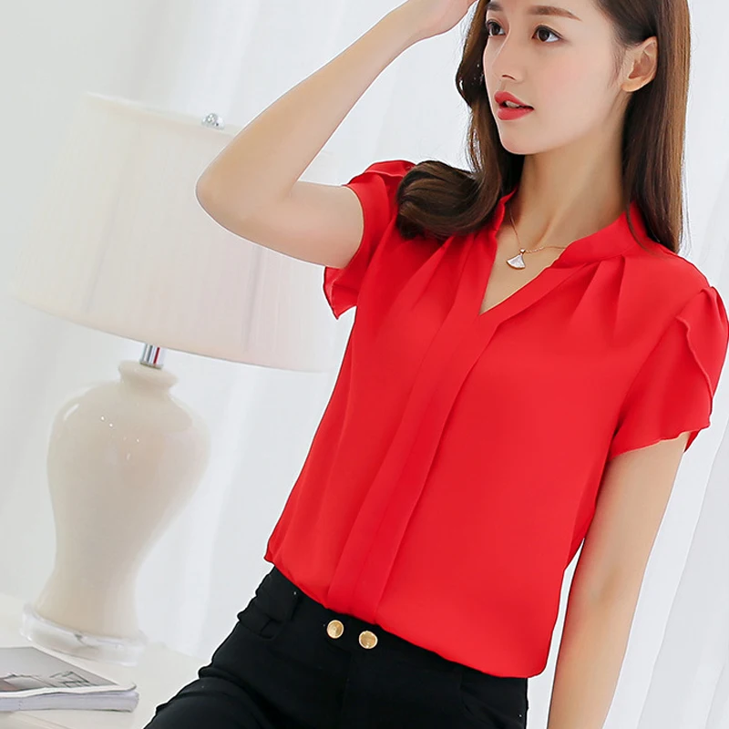 Blouse Women 2022 Summer Short Sleeve 