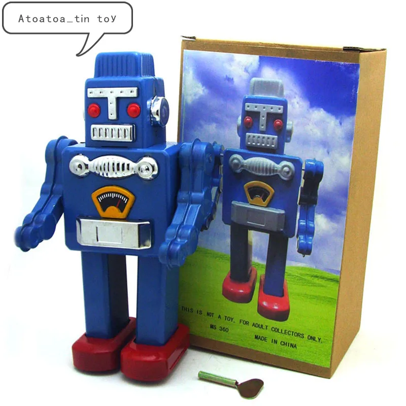 wind up tin robot toy