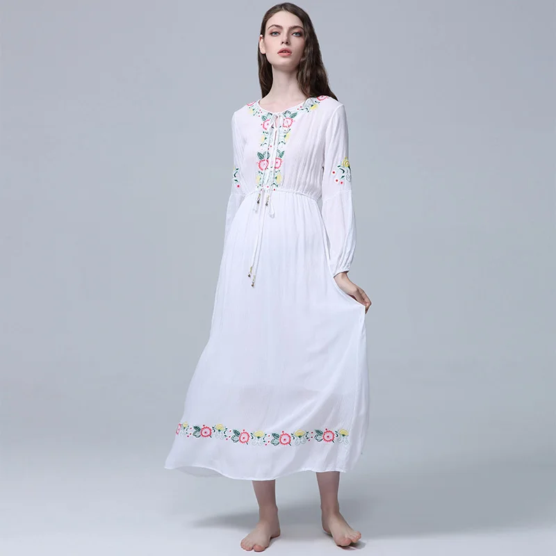 VERHELLEN Maxi Dress Floral Embroidered 