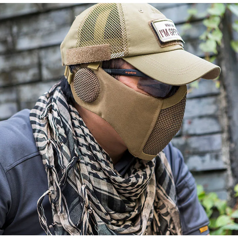 ONETIGRIS Tactical Foldable Mesh Mask XStorm Airsoft Mask & Patch
