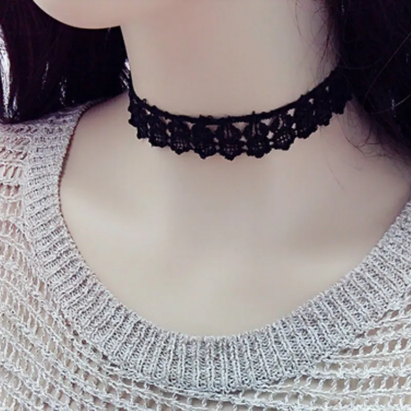 Hollow out Lace Collar Tattoo Gothic Charms Statement Accessories