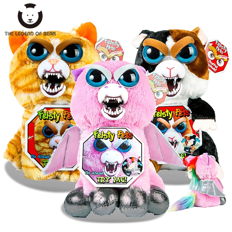 קנו אלי אקספרס Funny Feisty Pets Change Face Stuffed Plush Animals Toys For Children Christmas Gifts Kids Toys Unicorn Plush Toys Dolls Anime