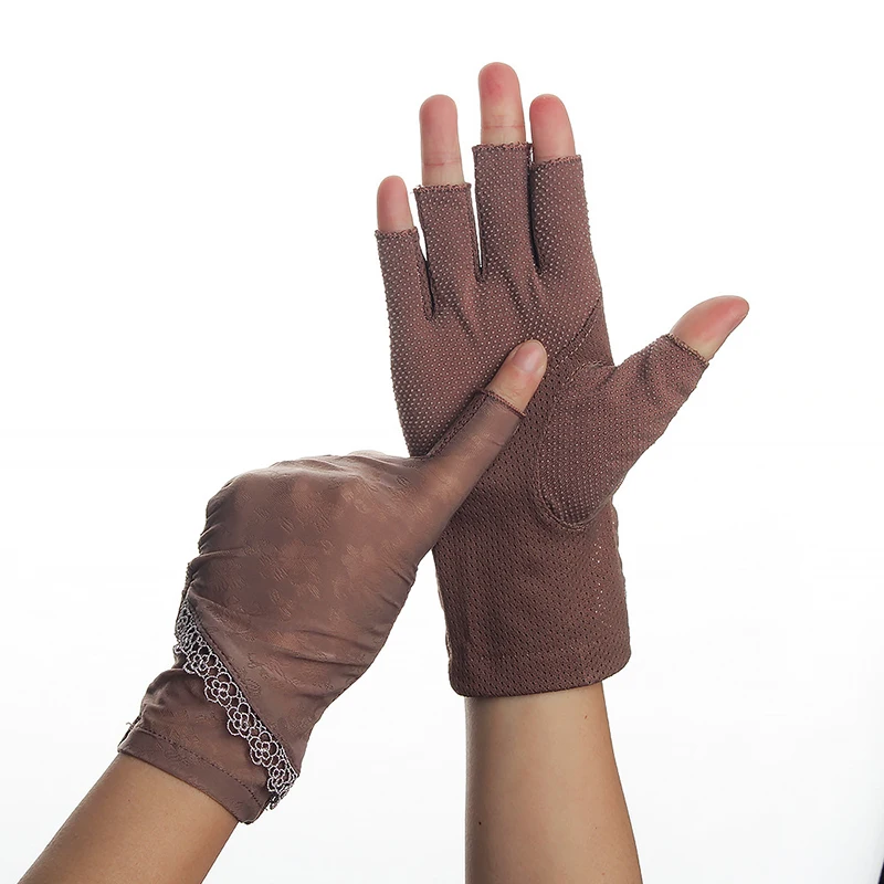 Ice Silk Anti-UV Gloves Men's And Women's Thin Anti-slip Gloves