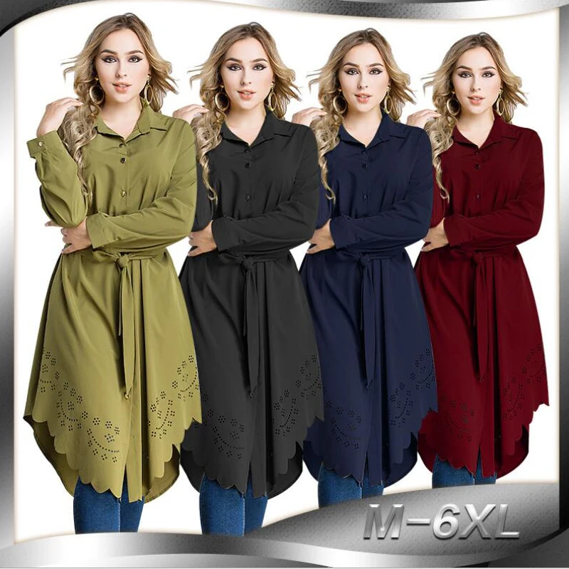 Muslim Women Tops Shirt Dress Blouse 