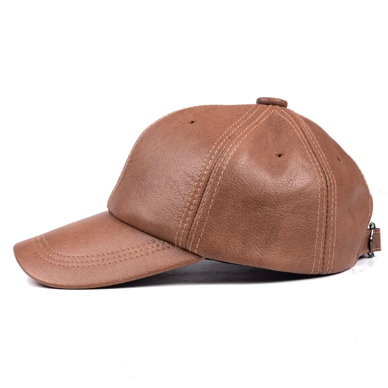 Beige leather baseball cap Clearance