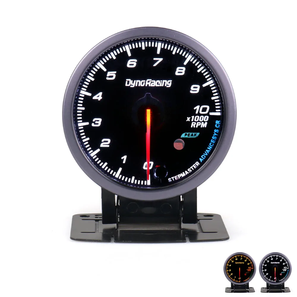 Dynoracing 60MM Car Auto Tachometer 0-10000 RPM Gauge RPM Black Face Meter With White & Amber Lighting Car meter-animated-img