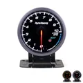 Dynoracing 60mm רכב אוטומטי Tachometer 0-10000 סל"ד מד סל"ד מד פנים שחור עם תאורה לבנה וענבר מד רכב