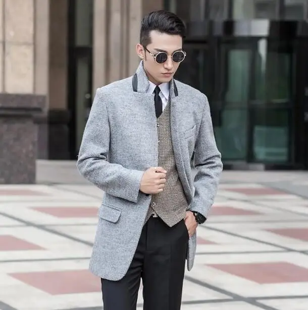 navy blue coat and pants